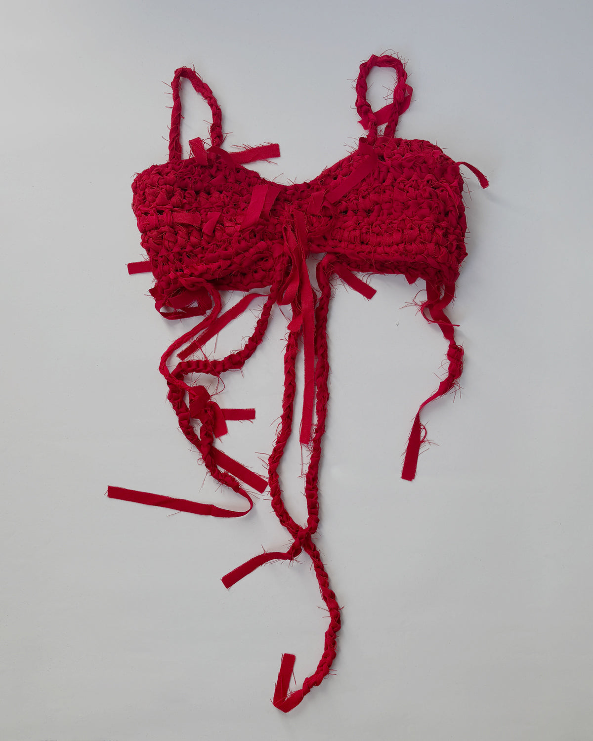 Hand Crochet String Top - Red