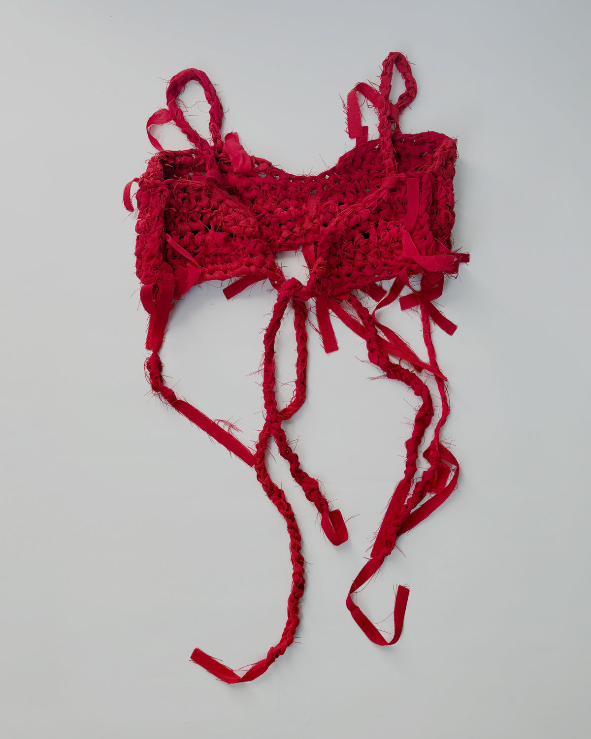 Hand Crochet String Top - Red