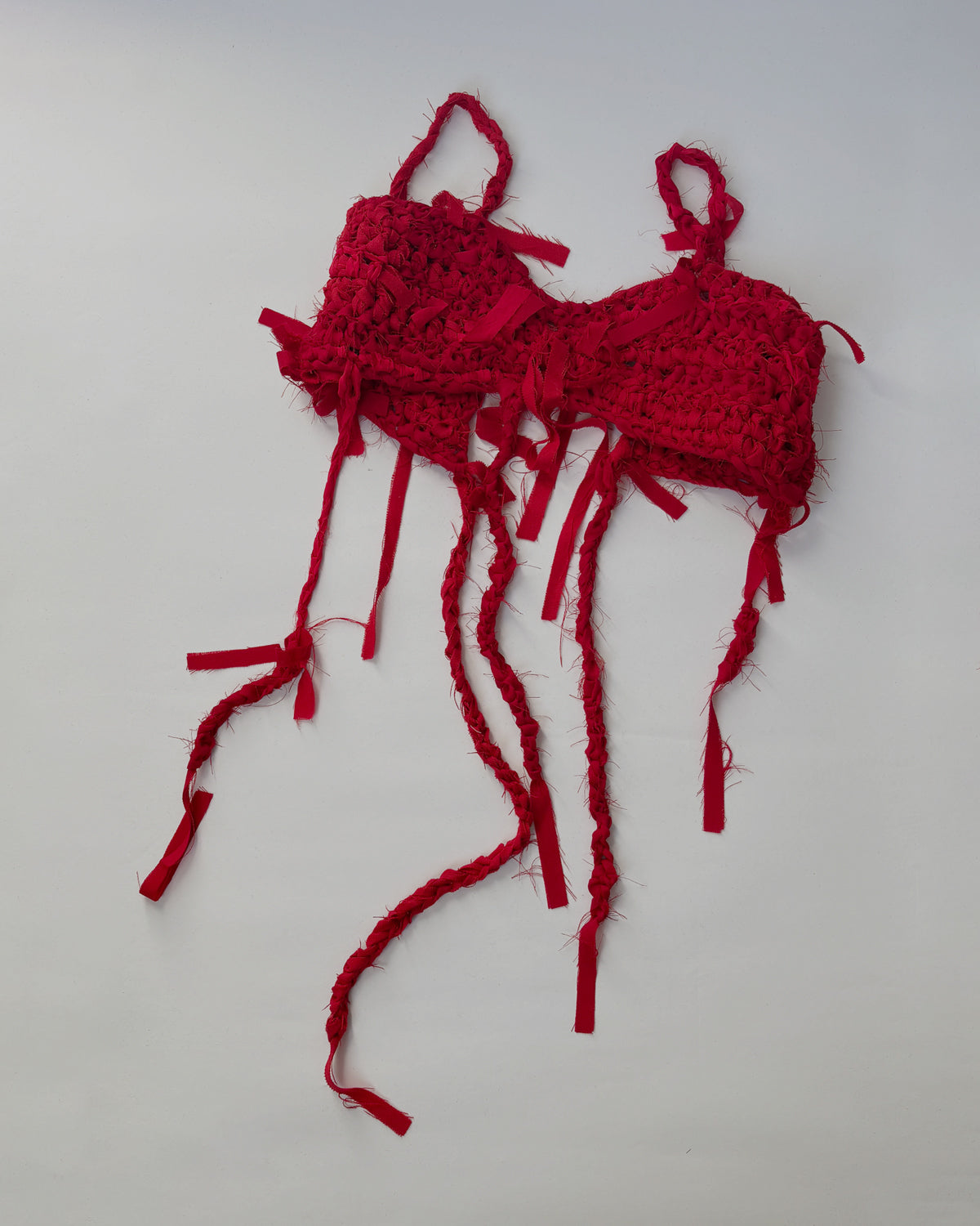 Hand Crochet String Top - Red