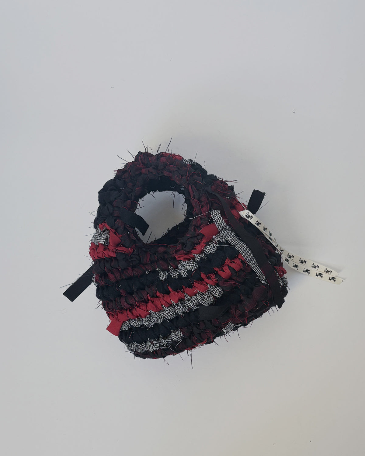 Hand Crochet Hand Bag - Red x Black/Small