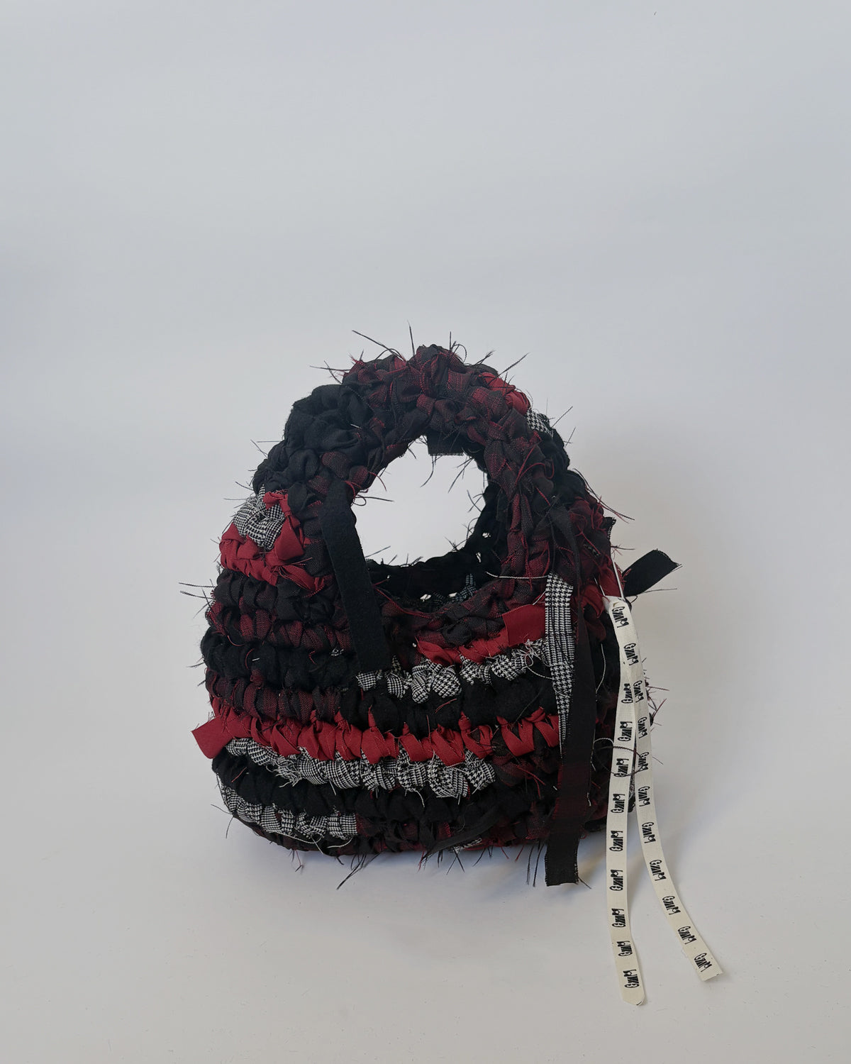 Hand Crochet Hand Bag - Red x Black/Small