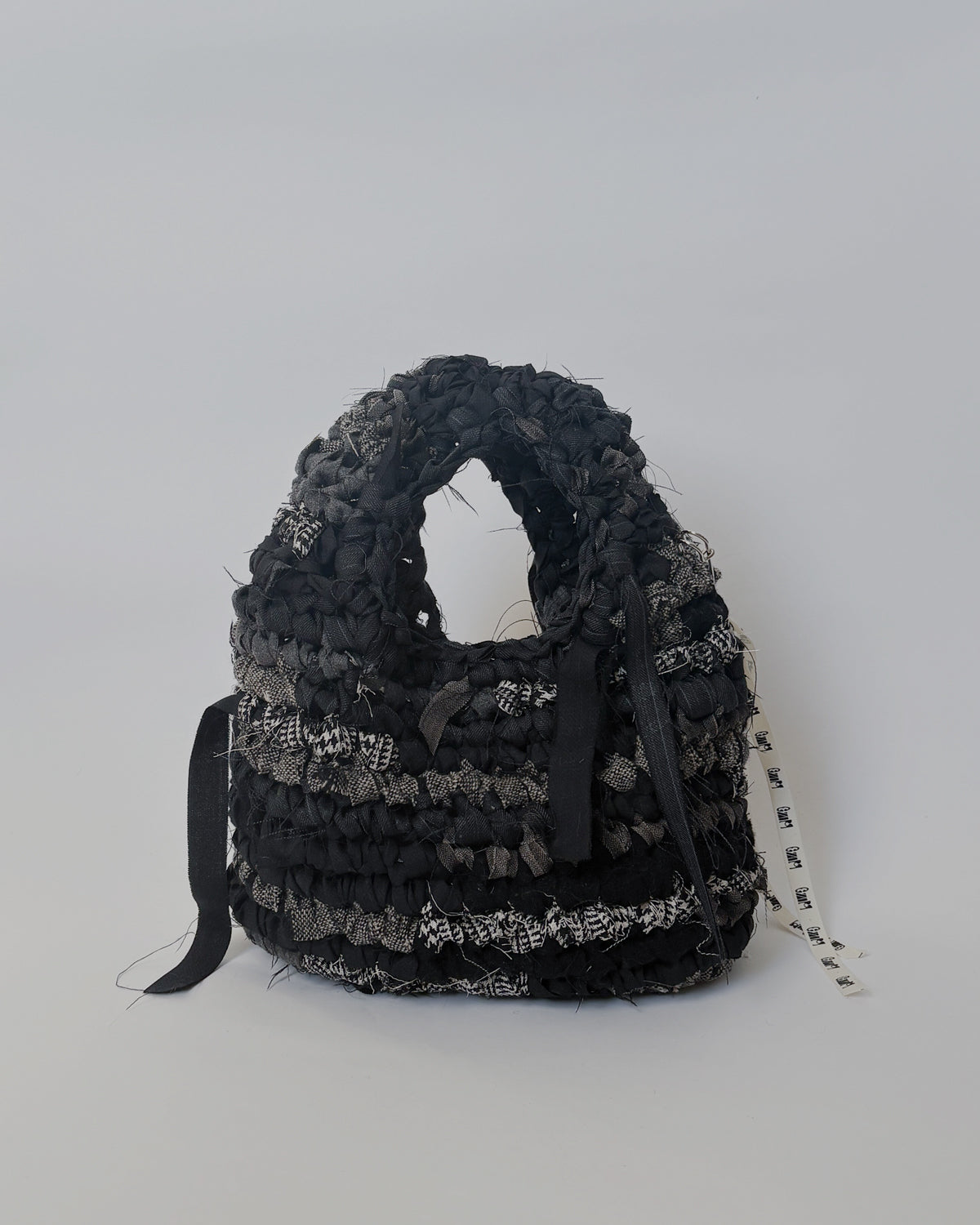 Hand Crochet Hand Bag - Black/Medium