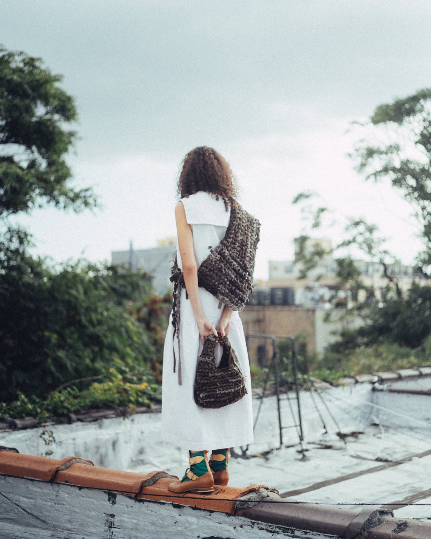 Hand Crochet Hand Bag - Brown/Medium